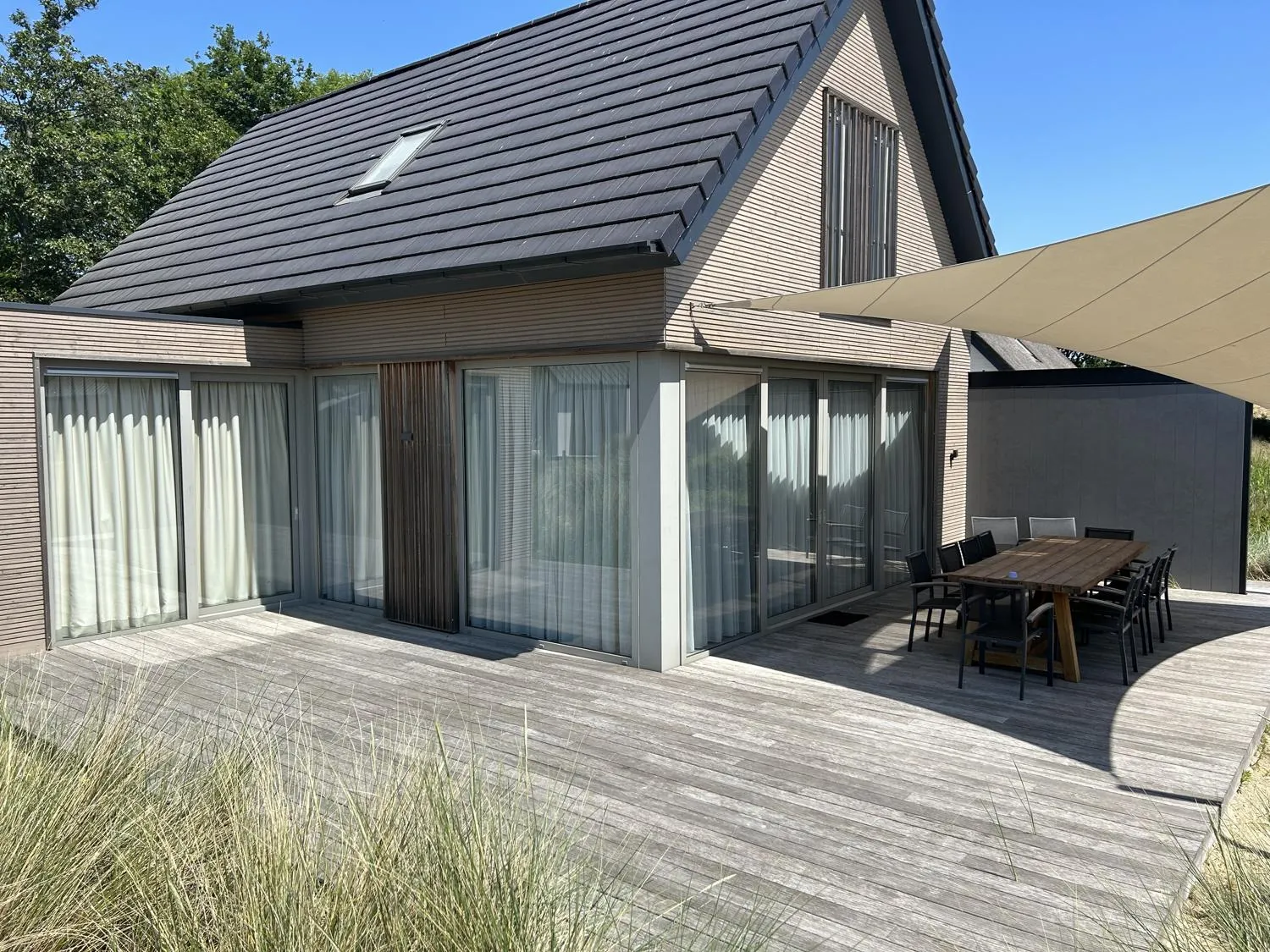 Außenansicht eines Ferienhauses im Ferienpark Ridderstee Außenansicht eines Ferienhauses im Ferienpark Ridderstee