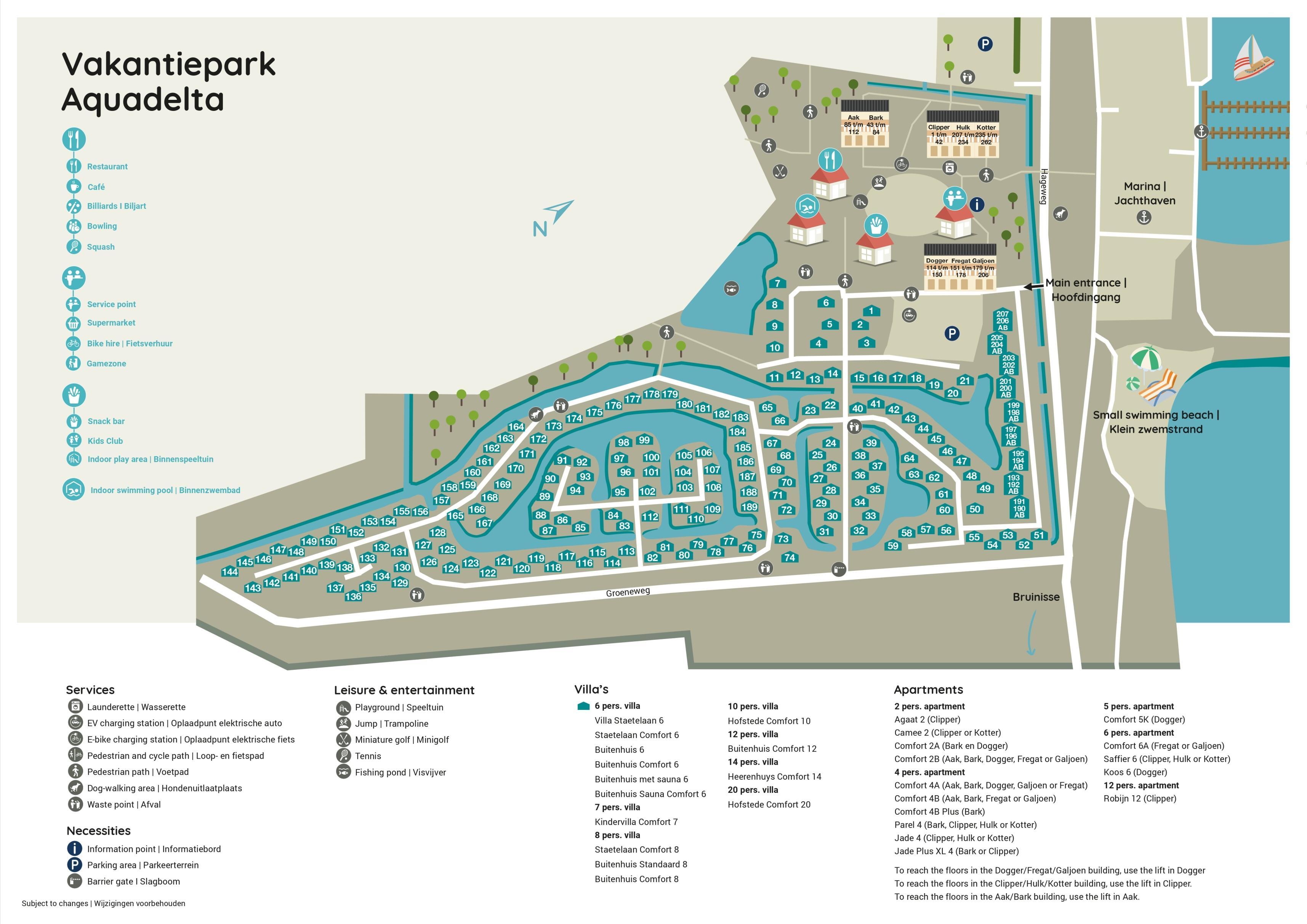 Parkplan Roompot Vakantiepark Aquadelta