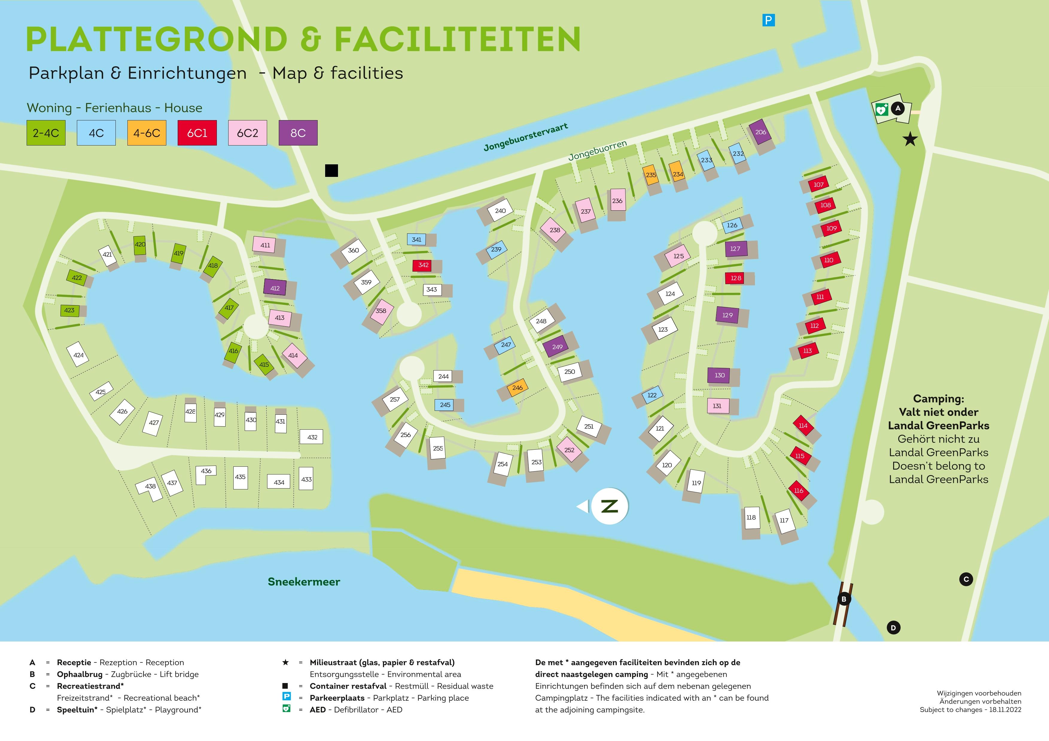 Parkplan Landal Waterpark Sneekermeer