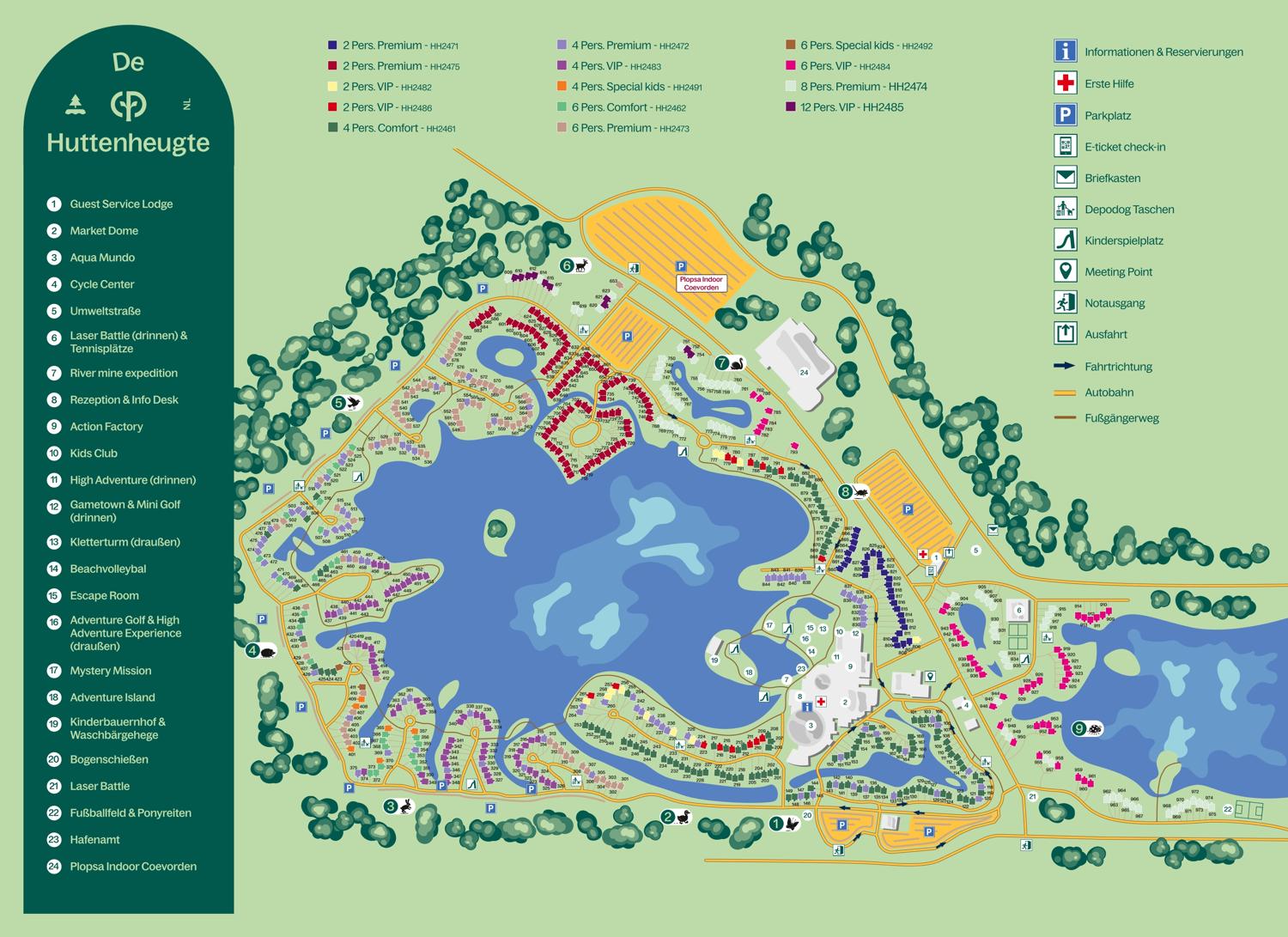 Parkplan Center Parcs De Huttenheugte