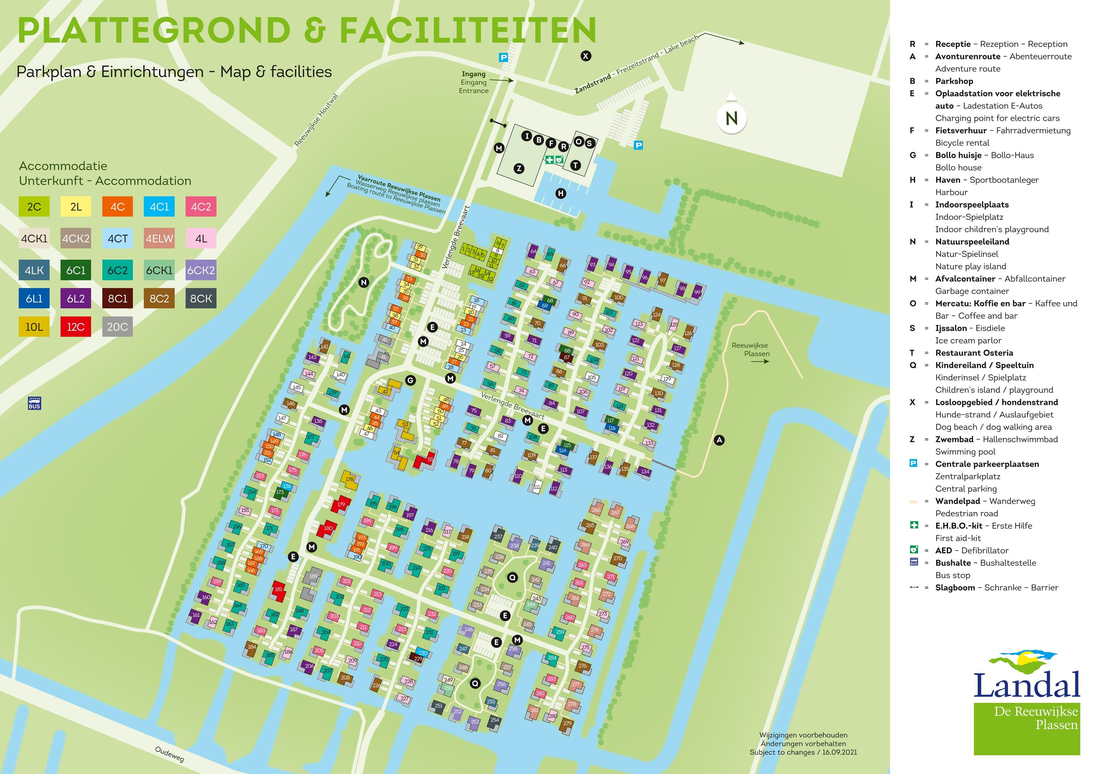 Parkplan Landal de Reeuwijkse Plassen