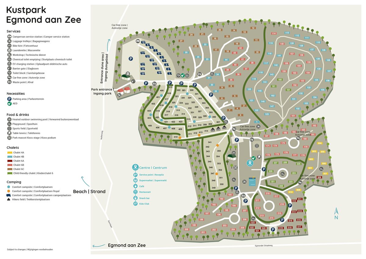 Parkplan Landal Kustpark Egmond aan Zee