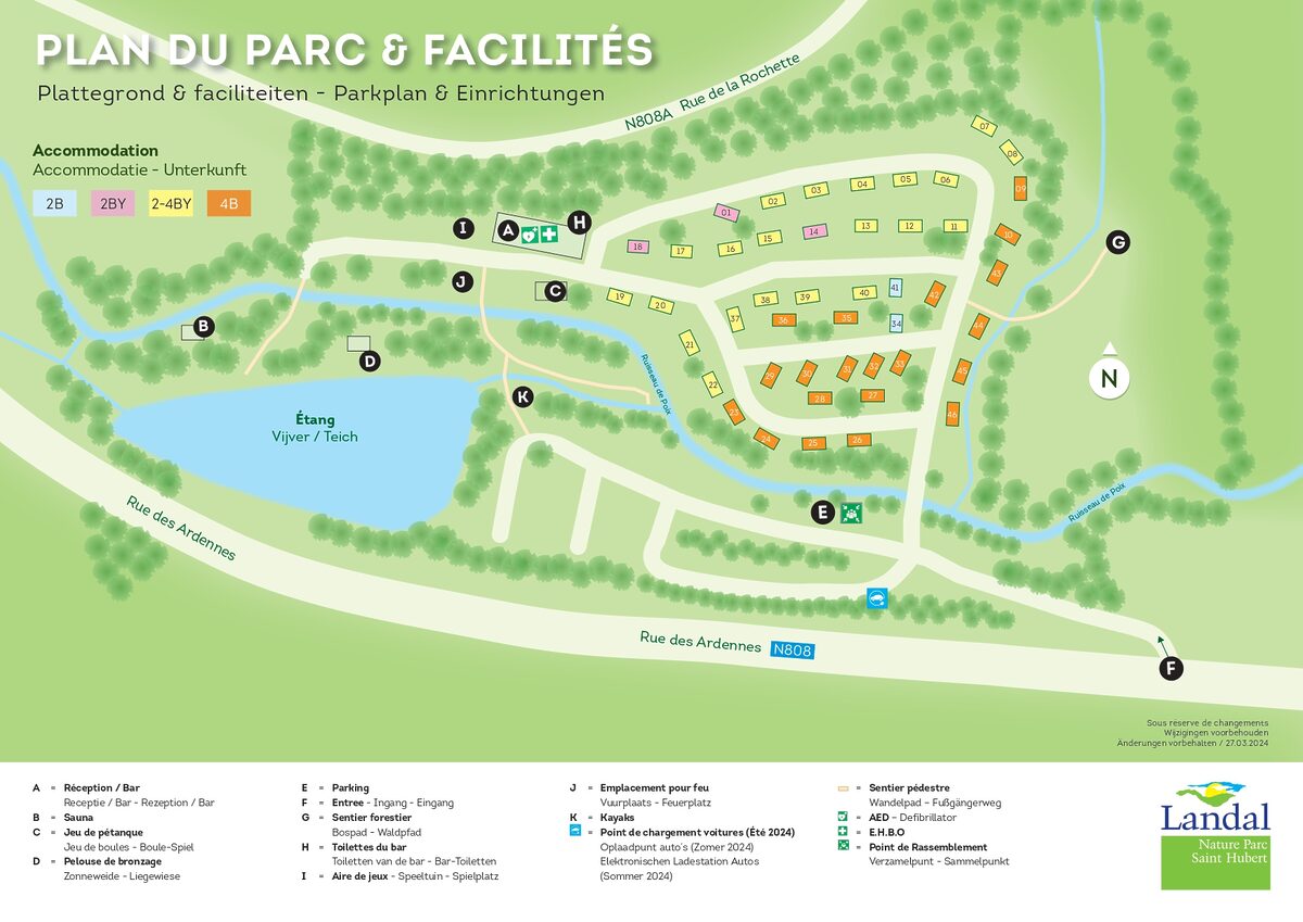 Parkplan Landal Nature Parc Saint Hubert