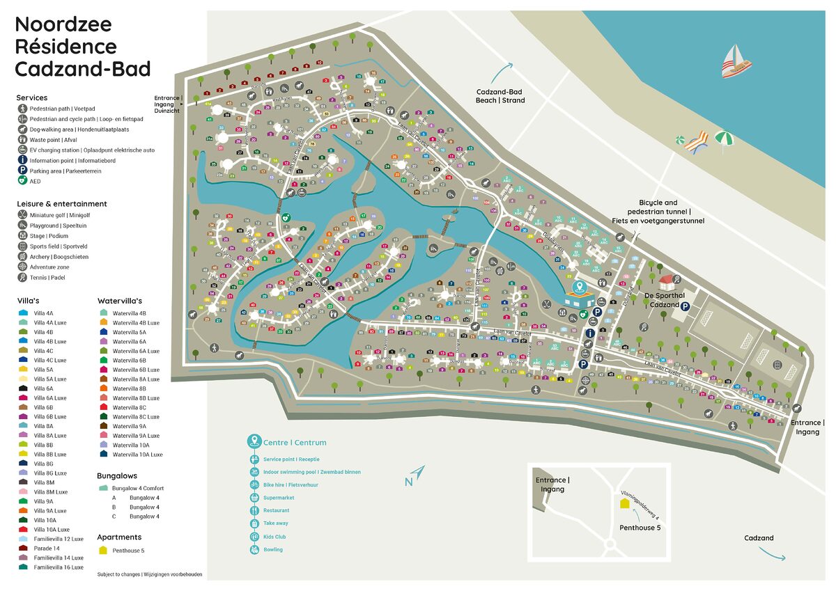 Parkplan Landal Nordzee Residence Cadzand Bad