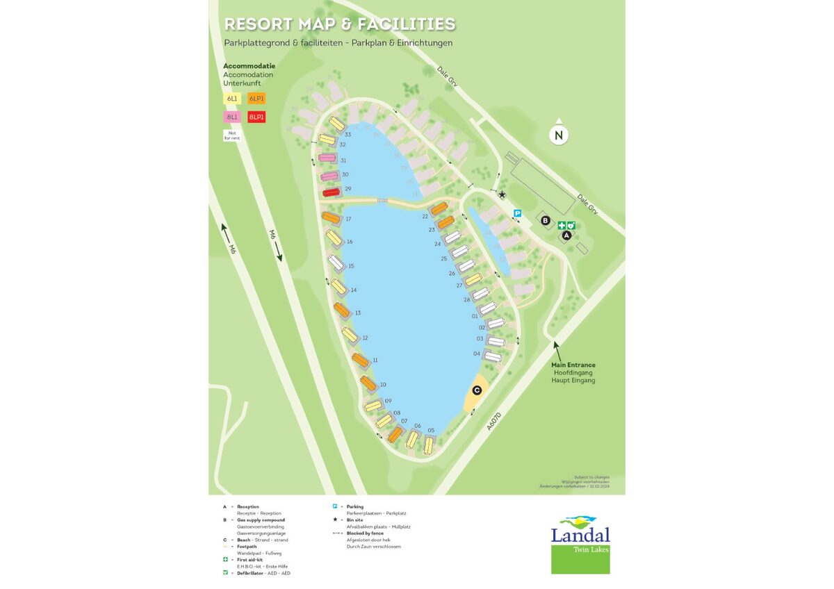 Parkplan Landal Twin Lakes